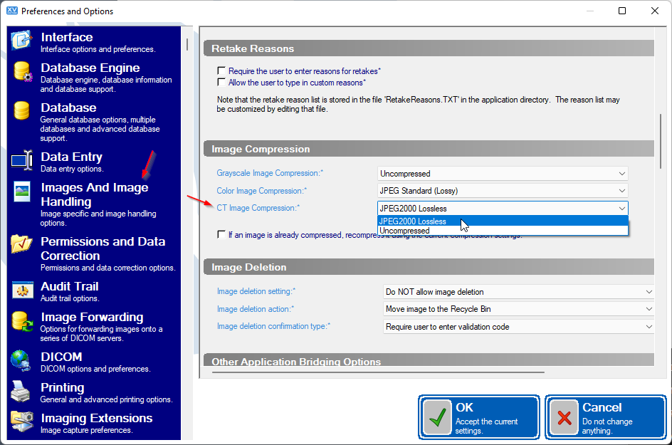 CT Image Compression Setting